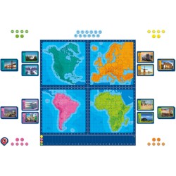 Clementoni Board Games - Guess the Place, Gioco da Tavolo di Geografia, Sfida nel Mondo con 180 Luoghi da Individuare, 2-4 Gioc