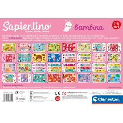 Clementoni Sapientino - Bambina, Gioco Educativo Bambini 3-6 Anni, Banchetto Elettronico con Penne Spinotti e 16 Schede con 32 