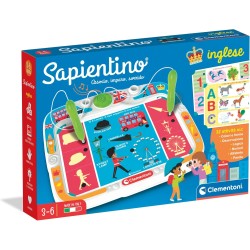 Clementoni Sapientino - Inglese, Gioco Educativo Bambini 3-6 Anni, Banchetto Elettronico con Penne Spinotti e 16 Schede con 32 