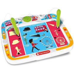 Clementoni Sapientino - Inglese, Gioco Educativo Bambini 3-6 Anni, Banchetto Elettronico con Penne Spinotti e 16 Schede con 32 