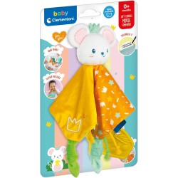Clementoni Baby - Soft Cuddles Mouse Comforter, Dou Dou Morbido per Neonati 0+ Mesi, Personalizzabile con Nome, Stimolazione Se
