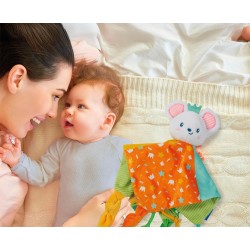 Clementoni Baby - Soft Cuddles Mouse Comforter, Dou Dou Morbido per Neonati 0+ Mesi, Personalizzabile con Nome, Stimolazione Se
