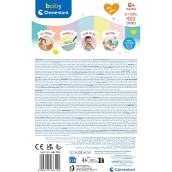 Clementoni Baby - Soft Cuddles Mouse Comforter, Dou Dou Morbido per Neonati 0+ Mesi, Personalizzabile con Nome, Stimolazione Se