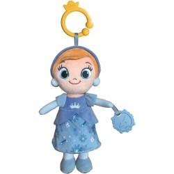 Clementoni Disney Baby - Princess Feature Plush Cinderella, Bambola Peluche da Viaggio Neonati 0+ Anni, Stimolazione Sensoriale