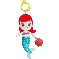 Clementoni Disney Baby - Princess Feature Plush Ariel, Bambola Peluche da Viaggio Neonati 0+ Anni, Stimolazione Sensoriale con 