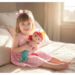 Clementoni Disney Baby - Princess Feature Plush Ariel, Bambola Peluche da Viaggio Neonati 0+ Anni, Stimolazione Sensoriale con 