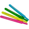 CRAYOLA Clicks – 4 Evidenziatori Lavabili Retrattili Senza Cappuccio, Colori Neon ad Alta Visibilità, Punta Multi-Tratto, per S