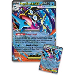 Pokémon: collezione premium Mega Greninja-ex del GCC Pokémon (1 carta promozionale olografica, 1 carta lenticolare gigante e 8 