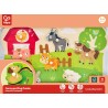 Hape Puzzle in legno da fattoria, puzzle in legno con manopole per bambini, giocattolo educativo tutto intorno alla fattoria, g