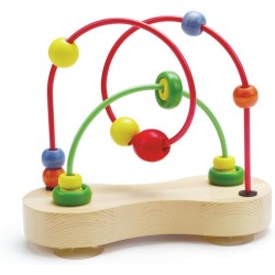 Hape Doppio Tracciato – Percorso Perline interattivo in Legno (Labirinto di Perline) per Bambini da 6 a 24 Mesi