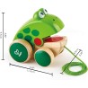 Hape Rana da tirare | In legno e ABS | Ranocchia che apre e chiude la bocca