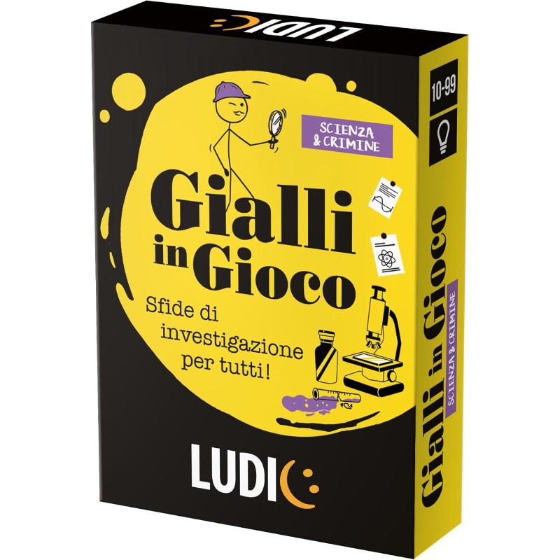Ludic - Gialli in Gioco Scienza & Crimine - Sfide di Investigazione per Tutti! | Gioco Di Società Formato Viaggio, Gioco di