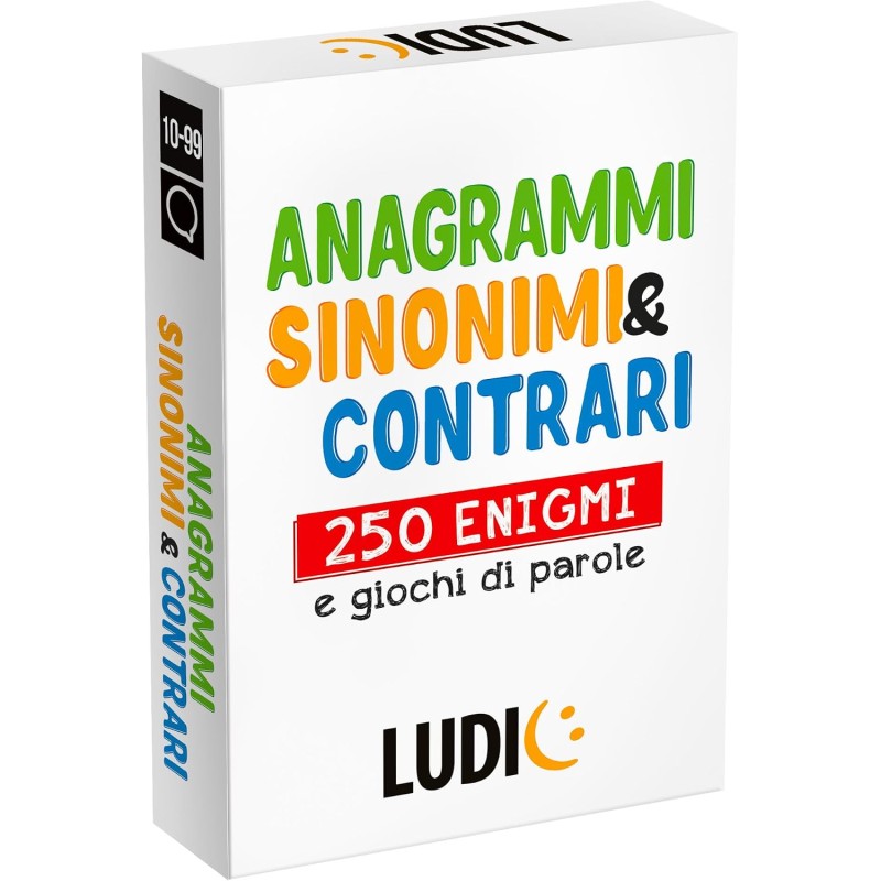 Ludic – Brain Cards Anagrammi Sinonimi e Contrari – 250 Enigmi e Giochi di Parole | Gioco di Carte di Lessico e Logica, Sfide d