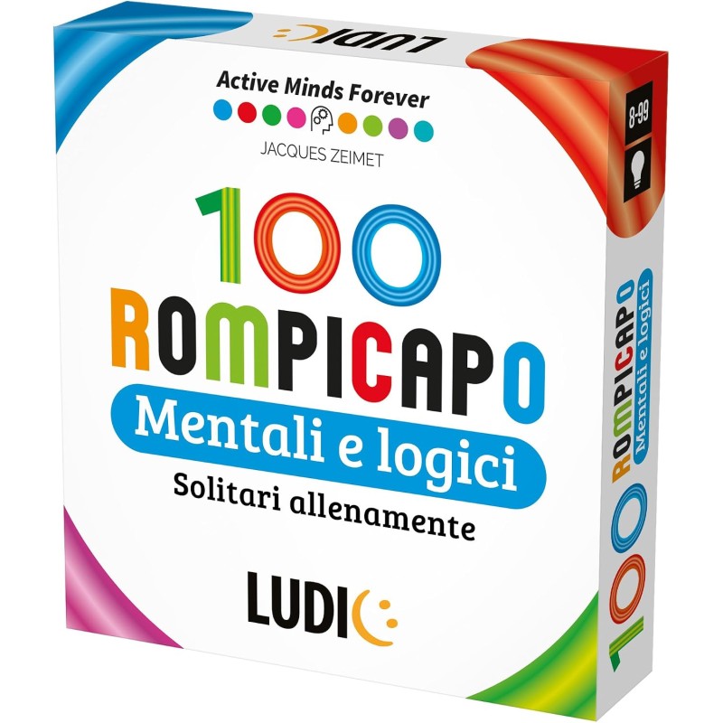 LUDIC - 100 Rompicapo Mentali e Logici- Solitario Allena-mente Per Ogni Età