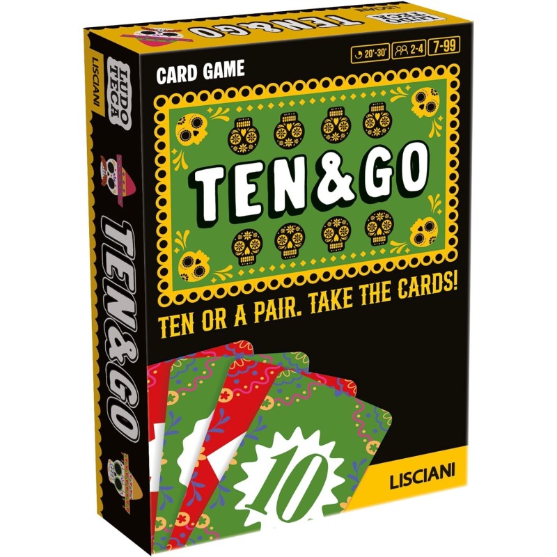 Lisciani - Gioco di carte Ludoteca Ten and Go per bambini dagli 8 anni in su, regole semplici fai 10 o una coppia per vincere i