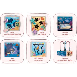 Lisciani Giochi - Montessori Legno Sensory Cube The Ocean, 117819