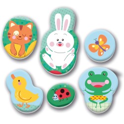 Clementoni Baby Animal Families Eva Mat Tappeto Puzzle per Bambini 0 Mesi+, Tappeto Gioco Morbido 120x120 cm in Schiuma con 6 F
