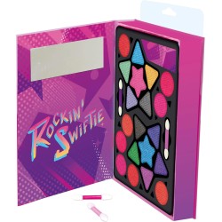 Clementoni Crazy Chic - TS Rock N Makeup Palette, Kit Trucchi Bambina con Ombretti, Lucidalabbra e Applicatori Premium, età 6+,