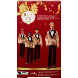 Barbie Signature - Ken Magia delle Feste 2025, bambola da collezione con tuta elegante e giacca dorata, confezione da esporre, 