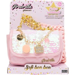Girabrilla Glamour - Borsetta Sofi Bon Bon con Paillettes Reversibili, Tracolla e Charms