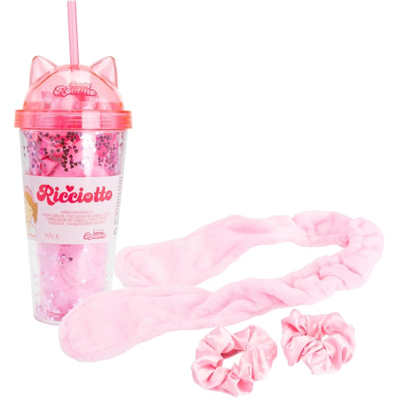 Beauty Routine - Ricciotto, Fascia per Arricciare Capelli con Bicchiere da Viaggio