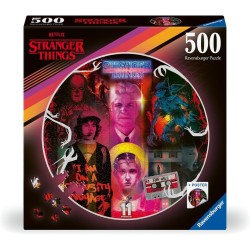 Ravensburger - Puzzle 500 pezzi rotondo Stranger Things, Puzzle adulti, 52cm