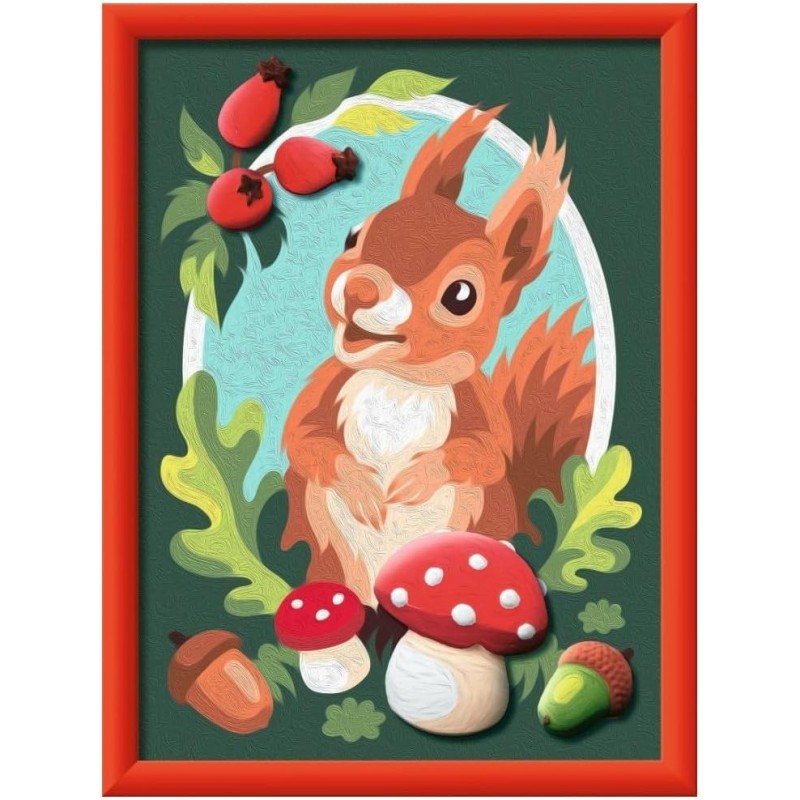 Ravensburger - CreArt Serie D - Scoiattolo con Gesso 3D | Kit Pittura Bambini | Dimensione Di 25 x 18,30 | Giochi Bambina 9 Ann