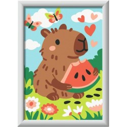 Ravensburger -CreArt Serie E - Capibara Goloso | Kit Pittura Bambini | Dimensione Di 19 x 14 | Giochi Bambina 7 Anni | Paint By