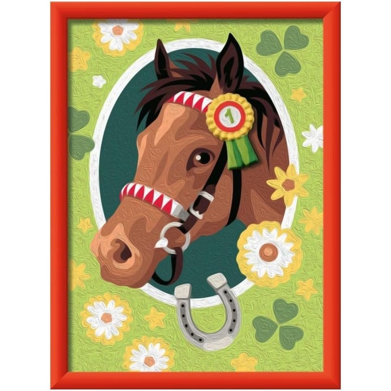 Ravensburger - CreArt Serie D - Cavallo con Gesso 3D | Kit Pittura Bambini | Dimensione Di 25 x 18,30 | Giochi Bambina 9 Anni |