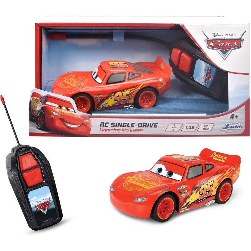 Disney 203081008 - Flash radiocomandato per auto McQueen 1:32 - Versione radiocomandata di Disney Cars Flash McQueen con funzio