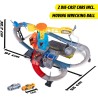 Dickie - Fast & Furious Wrecking Crash Course, Pista Motorizzata con Luci e Suoni, Gru con Palla Demolitrice, 2 Auto Die-Cast I