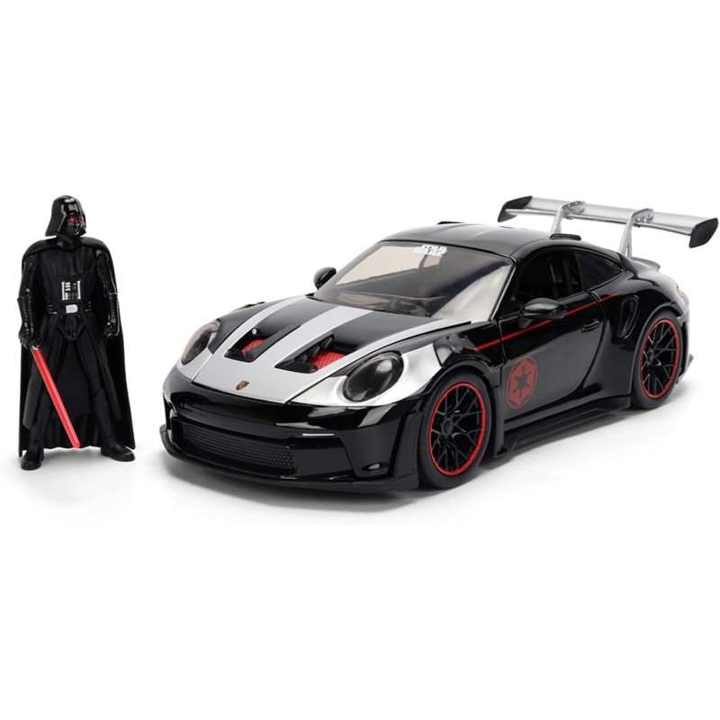Jada Toys - Star Wars Porsche 911 GT3 RS 1:24 con Personaggio, Modellino Die-Cast Premium, Auto Collezione Film Star Wars, +3 A