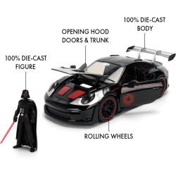 Jada Toys - Star Wars Porsche 911 GT3 RS 1:24 con Personaggio, Modellino Die-Cast Premium, Auto Collezione Film Star Wars, +3 A