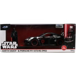 Jada Toys - Star Wars Porsche 911 GT3 RS 1:24 con Personaggio, Modellino Die-Cast Premium, Auto Collezione Film Star Wars, +3 A