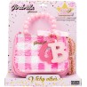 Girabrilla Glamour - Borsetta Vichy Vibes con Paillettes Reversibili, Maniglia con Perle, Tracolla e Charms GB