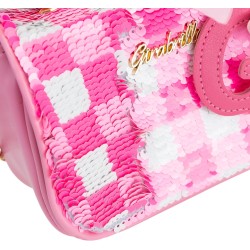 Girabrilla Glamour - Borsetta Vichy Vibes con Paillettes Reversibili, Maniglia con Perle, Tracolla e Charms GB