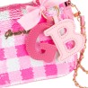 Girabrilla Glamour - Borsetta Vichy Vibes con Paillettes Reversibili, Maniglia con Perle, Tracolla e Charms GB