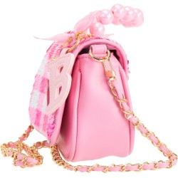 Girabrilla Glamour - Borsetta Vichy Vibes con Paillettes Reversibili, Maniglia con Perle, Tracolla e Charms GB