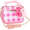 Girabrilla Glamour - Borsetta Vichy Vibes con Paillettes Reversibili, Maniglia con Perle, Tracolla e Charms GB