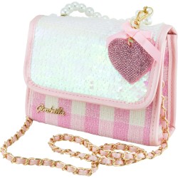 Girabrilla Glamour - Borsetta Gio Gio Glow con Paillettes Reversibili, Maglia con Perle, Tracolla e Charms Cuore