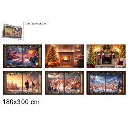 Scenario Natalizio in Tessuto 180×300 cm, 6 Assortimenti, 1 pezzo