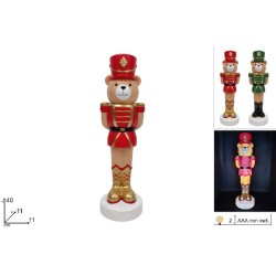 Orsetto Soldato 40 cm con Luce, Rosso o Verde, 1 pezzo