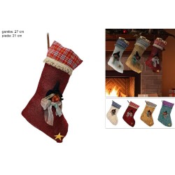 Calza Befana 8 cm disponibile in 4 colori assortiti, 1 pezzo