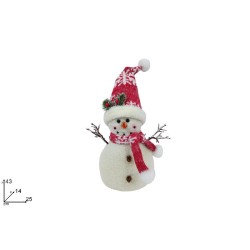Pupazzo di Neve con Sciarpa & Cappello 43 cm