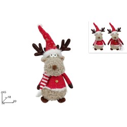 Renna 45 cm con Vestito in Tessuto, 2 assortimenti, 1 pezzo