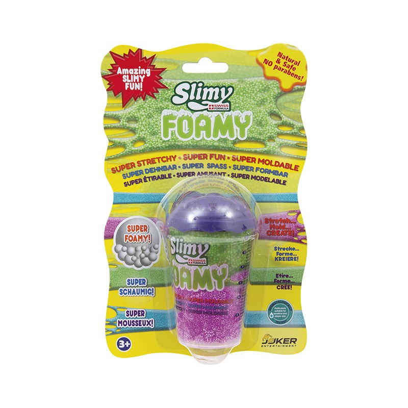 SLIMY SWISS - Foamy Barattolo da 55gr di slime colorato, con effetto schiuma.